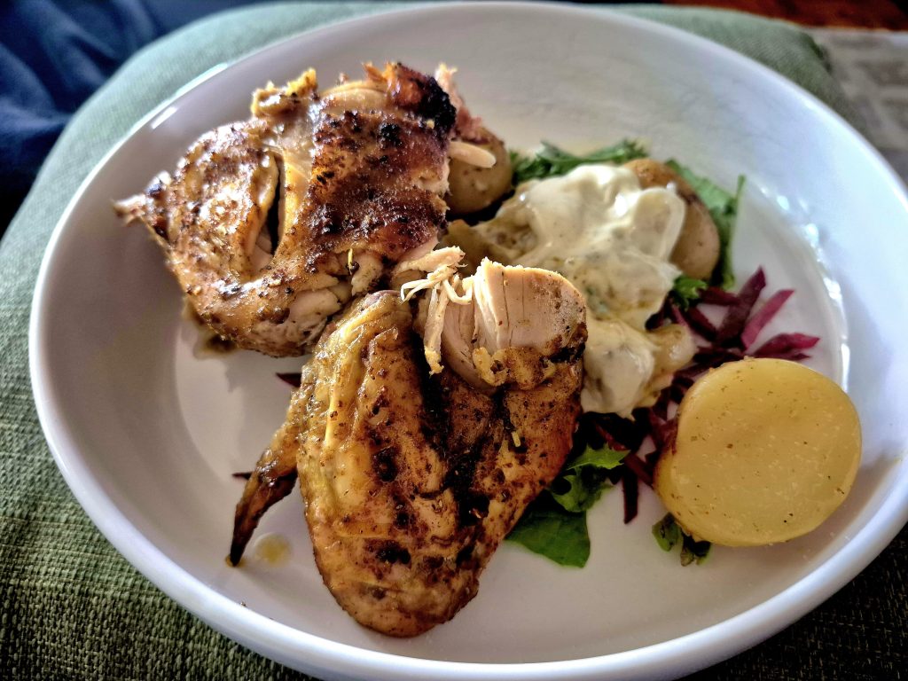 Whole Oven Roasted Chicken with Baby Potatoes